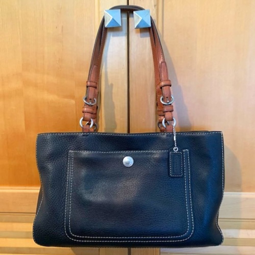 COACH Chelsea Black Pebbled Leather Shoulder Tote